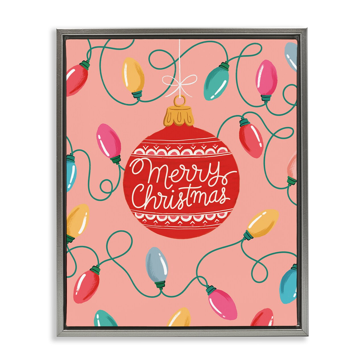 Stupell Industries Christmas Bauble in Warm Tones Floating Frame By Nancy McKenzie